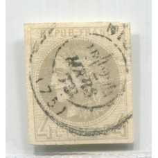 FRANCIA 1870 Yv. 41B ESTAMPILLA USADA, CON MINIMOS ADELGAZAMIENTOS SOLO VISIBLES AL DORSO 350 €