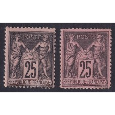 FRANCIA 1884 Yv 97 ESTAMPILLAS NUEVAS CON GOMA EN DOS TONOS DIFERENTES 80 €