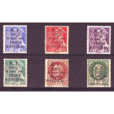 FRANCIA 1944 EL FRENTE NACIONAL LIBERA NIZA SERIE COMPLETA NUEVA CON GOMA CON IMPRESION DE MONOGRAMAS EN LA GOMA CON PARTES DEL ESCUDO IMPERIAL FRANCES ( 180 € PARA MINT ) RARISIMAS Y DE LUJO 