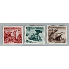 LIECHTENSTEIN 1950 Yv 247/9 SERIE COMPLETA NUEVA CON GOMA 35 EUROS FAUNA