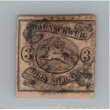 ALEMANIA 1853 ESTADO DE BRUNSWICK Yv 9 SELLO CLASICO 120 €