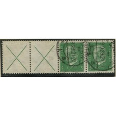 ALEMANIA 1927 ESTAMPILLAS SE-TENANT ZUSAMMENDRUCKE USADAS QUE SON MUCHO MAS ESCASAS MI W27.2 RARA 30 €