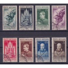 VATICANO 1936 Yv 72/9 SERIE COMPLETA DE ESTAMPILLAS FINAMENTE USADAS RARAS 100 EUROS