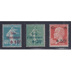 FRANCIA 1927 Yv 246/8 SERIE COMPLETA ESTAMPILLAS NUEVAS MINT 70 EUROS