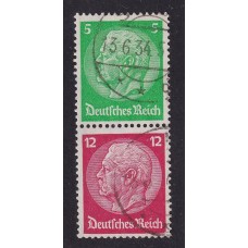 ALEMANIA 1933 ESTAMPILLAS SE-TENANT ZUSAMMENDRUCKE USADOS QUE ES MUCHO MAS ESCASO MI S106 FILIGRANA HEXAGONOS 20 €