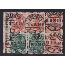ALEMANIA 1919 ESTAMPILLAS SE-TENANT ZUSAMMENDRUCKE USADAS QUE SON MUCHO MAS RARAS MI HB22 MUY RARA HOJITA COMPLETA 220 €