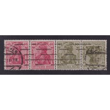 ALEMANIA 1921 ESTAMPILLAS SE-TENANT ZUSAMMENDRUCKE USADAS QUE SON MUCHO MAS RARAS MI WK3 RARA +800 €