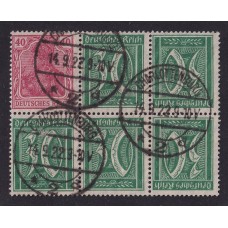 ALEMANIA 1921ESTAMPILLAS SE-TENANT ZUSAMMENDRUCKE USADAS QUE SON MUCHO MAS RARAS MI K6 +WK4 MUY RARA 850 € +