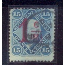 ARGENTINA 1884 GJ 70 SOBRECARGADO PROVISORIO CARMIN  U$ 30