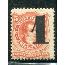 ARGENTINA 1877 GJ 45 PE 29 NUEVO CON GOMA U$ 100