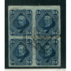 ARGENTINA 1877 GJ 52 MUY BONITO CUADRO USADO POSTALMENTE, RARO