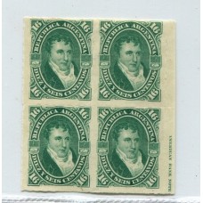 ARGENTINA 1876 GJ 50 PE 34 CUADRO NUEVO UNA ESTAMPILLA MINT U$ 60+