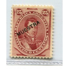 ARGENTINA 1877 GJ 56 ESTAMPILLA CON SOBRECARGA MUESTRA