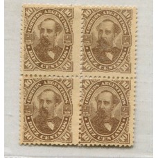 ARGENTINA 1888 GJ 87 PE. 65 CUADRO ESTAMPILLAS NUEVAS CON GOMA MUY BUENO U$ 160