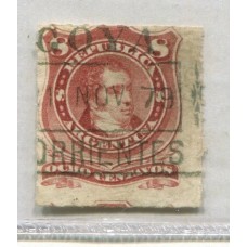 ARGENTINA 1876 GJ 49 CON MATASELLO GOYA CORRIENTES