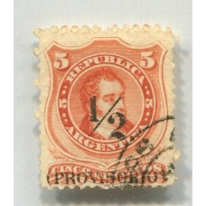 ARGENTINA 1882 GJ 60 ESTAMPILLA USADA