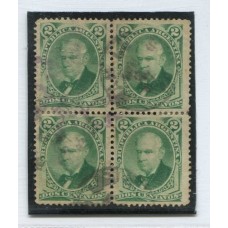 ARGENTINA 1877 GJ 53A CUADRO DE ESTAMPILLAS USADAS POSTALMENTE MATASELLO SAN LUIS