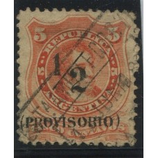 ARGENTINA 1882 GJ 59 ESTAMPILLA USADA CON MATASELLO ESTAFETA AMBULANTE DE FERROCARRIL