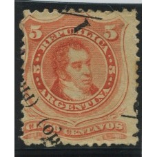 ARGENTINA 1882 GJ 60l ESTAMPILLA NUEVA CON GOMA VARIEDAD SOBECARGA DIAGONAL INVERTIDA RARISIMA U$ 150