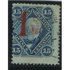 ARGENTINA 1884 GJ 70a ESTAMPILLA VARIEDAD SIN TRAZO DEBAJO DE 1884 MUY RARA USADA U$ 60