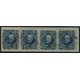 ARGENTINA 1877 GJ 55 TIRA DE CUATRO ESTAMPILLAS CON LEYENDA DE IMPRENTA DE LA AMERICAN BANK