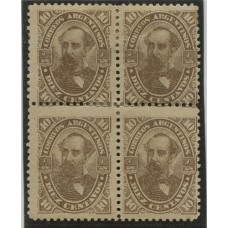 ARGENTINA 1888 GJ 87 CUADRO DE ESTAMPILLAS NUEVAS CON GOMA U$ 160+