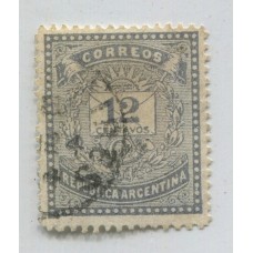 ARGENTINA 1882 GJ 65a ESTAMPILLA USADA CON VARIEDAD 