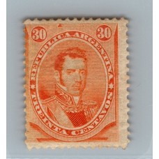 ARGENTINA 1867 GJ 36 ESTAMPILLA NUEVA CON GOMA MUY BUENA Y RARA U$ 160