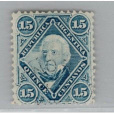 ARGENTINA 1867 GJ 41 ESTAMPILLA FINAMENTE USADA DE LUJO U$ 15 AQUI CON BAJA BASE !!