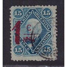 ARGENTINA 1884 GJ 70a ESTAMPILLA USADA VARIEDAD SINTRAZO DEBAJO DE 1884 RARA U$ 60