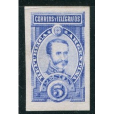 ARGENTINA 1889 GJ 116 ENSAYO EN CARTON ORIGINAL VALOR ALTO LAMADRID COLOR AZUL