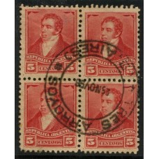 ARGENTINA 1892 GJ 178 CUADRO CON MATASELLO TRES ARROYOS