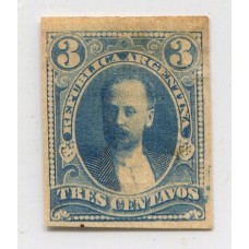 ARGENTINA 1889 GJ 103 ENSAYO EN PAPEL EN COLOR NO ADOPTADO