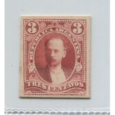 ARGENTINA 1889 GJ 103 ENSAYO EN PAPEL EN COLOR NO ADOPTADO CARMIN