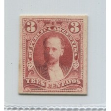 ARGENTINA 1889 GJ 103 ENSAYO EN PAPEL EN COLOR NO ADOPTADO CARMIN