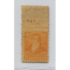 ARGENTINA 1892 GJ 140PH ESTAMPILLA NUEVA CON GOMA CON VARIEDAD SIN DENTADO HORIZONTAL CON BORDE DE HOJA CON LEYENDA Y NUMERO ( LA PAREJA SIN DENTAR U$ 200 )