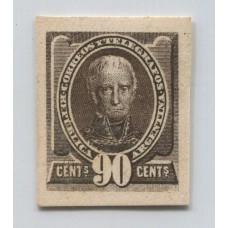 ARGENTINA 1889 RARO ENSAYO NO ADOPTADO EN CARTON DE 90c NO EMITIDO