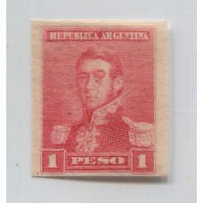 ARGENTINA 1892 GJ 148 ENSAYO EN PAPEL DELGADO CON FILIGRANA CRUZ DE MALTA, COLOR ROSA RARO