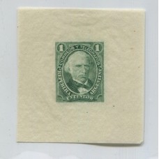 ARGENTINA 1889 GJ 098 RARO CUÑO ENSAYO PRUEBA DE IMPRESIÓN NO ADOPTADO DE $0,01 SIMIL VELEZ SARSFIELD PERO PERFIL INVERTIDO, NO EMITIDO EN COLOR VERDE