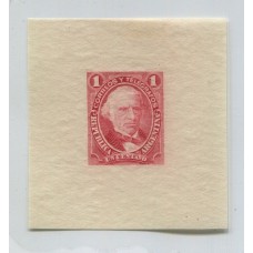 ARGENTINA 1889 GJ 098 RARO CUÑO ENSAYO PRUEBA DE IMPRESIÓN NO ADOPTADO DE $0,01 SIMIL VELEZ SARSFIELD PERO PERFIL INVERTIDO, NO EMITIDO EN COLOR CARMIN ROSA