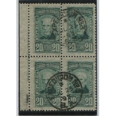 ARGENTINA 1889 GJ 118 CUADRO DE ESTAMPILLAS USADAS CON BORDE DE HOJA HERMOSA PIEZA