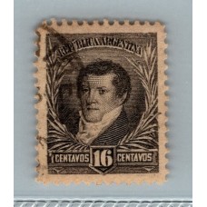 ARGENTINA 1892 GJ 159 ESTAMPILLA VARIEDAD DENTADO 12 x 12 U$ 6