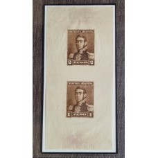 ARGENTINA 1892 EMISION DE TRES PROCERES RARISIMO CUÑO MULTIPLE DE FACIALES DE 2 Y 1 PESO SAN MARTIN ESTUPENDA PIEZA QUE PROVENIA DE UNA IMPORTANTE COLECCION AQUI OFRECIDA CON MUY BAJA BASE !!!