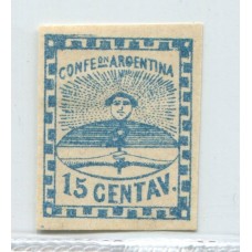 ARGENTINA 1858 GJ 3 CONFEDERACION CON GOMA U$18