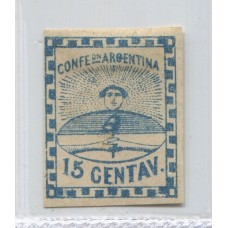 ARGENTINA 1858 GJ 3 CONFEDERACION CON GOMA U$ 18