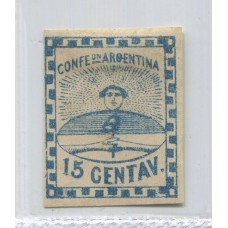 ARGENTINA 1858 GJ 3 CONFEDERACION CON GOMA U$ 18