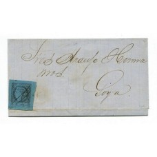 ARGENTINA 1860 GJ 3 CORRIENTES EN CARTA CIRCULADA A GOYA TIPO 5 DE LA PLANCHA U$ 220