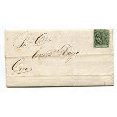 ARGENTINA 1864 GJ 4 CORRIENTES PLIEGO COMPLETO CIRCULADO DE SAN ANTONIO DE MBURUCUYA A GOYA EN 5/02/1866 TIPO 8 DE LA PLANCHA U$ 275