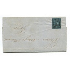 ARGENTINA 1856 GJ 1 CORRIENTES LA PRIMER ESTAMPILLA ARGENTINA EN PLIEGO COMPLETO DESDE RESTAURACION 24/1/1859 SON MUY RARAS LAS CARTAS COMPLETAS TIPO 4 DE LA PLANCHA, HERMOSO U$ 450