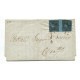 ARGENTINA 1856 GJ 1c CORRIENTES PAREJA VARIEDAD IMPRESIÓN ACEITOSA EN PLIEGO COMPLETO DESDE MERCEDES 27/6/1857 SON MUY RARAS LAS CARTAS COMPLETAS (U$ 800 )Y MUCHO PARA UNA PAREJA, RARISIMA TIPO 1 Y 2 DE LA PLANCHA